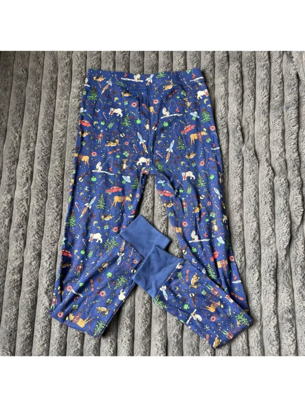 NWT J. Crew crewcuts Navy Winter Print Kids Pajama Set Size 10